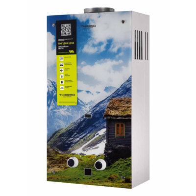 Колонка газовая дымоходная Thermo Alliance JSD20-10GC 10 л панель из стекла с рисунком горы (16686) - изображение 3
