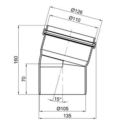 Коліно PPR каналізаційне TA Sewage 110, 15° - зображення 2