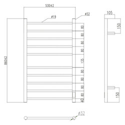 Полотенцесушитель электрический Qtap Evia (BLA) 11120R с таймером (14695) - изображение 2