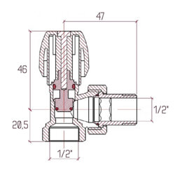 Кран радіаторний Icma 1/2&quot; кутовий №803 - зображення 2