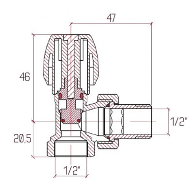 Кран радіаторний Icma 1/2&quot; кутовий №803 - зображення 2