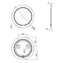 Дзеркало Qtap Jay N R590 з LED-підсвічуванням Touch, димер, рег. яскравості QT07782504W - зображення 2