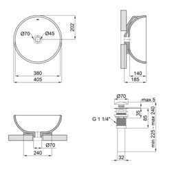 Раковина-чаша Qtap Robin 410х410х180 White з донним клапаном QT1311A004W - зображення 2